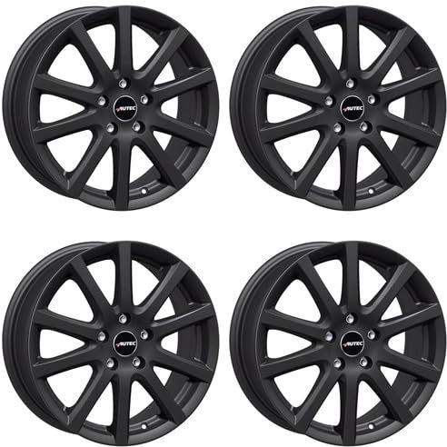 4x AUTEC Felgen Alufelgen SKANDIC ECE 6.5x16 ET47 5x100 Schwarz matt kompatibel mit VW Polo