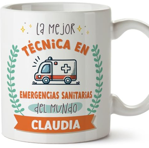 MUGFFINS Tazas Personalizadas para TÉCNICA EN EMERGENCIAS SANITARIAS mujer - En Español - Mejor del mundo - Con dibujo - 11 oz / 330 ml - Regalo Personalizable original y divertido