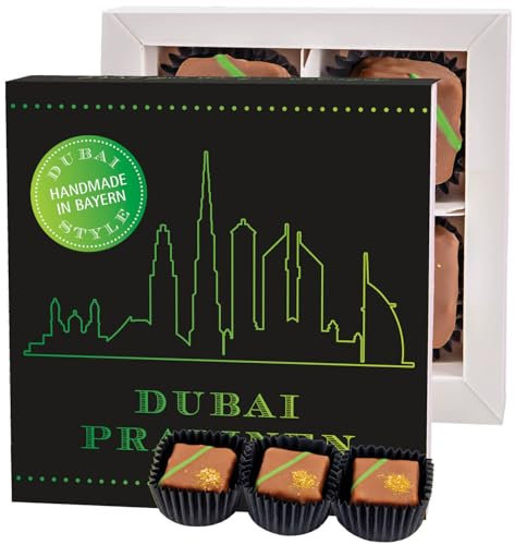 Hallingers Dubai Pralinen - Dubai Style Schokolade Manufaktur Pralinen handgemacht in Bayern ohne Alkohol aus Edelkakao (Box) - Geschenkideen Weihnachten & Geschenke Adventskalender | Geburtstag Glück