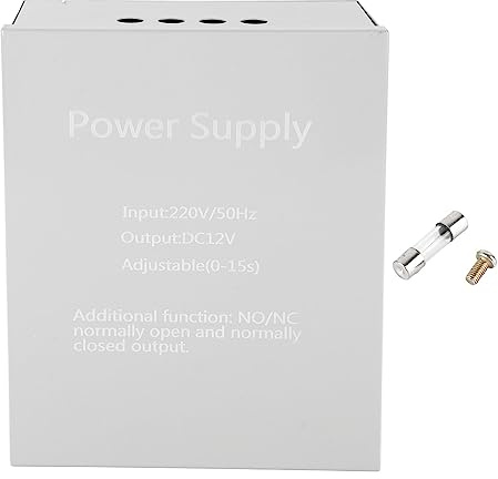 Access Control Power Controller, 12V 3A High Efficiency Metal Door Access Power Supply Box for Building Intercom