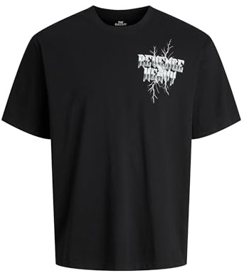 JACK & JONES Joreaglerock Gallery Tee SS Crew Neck Tg, Black, XXL