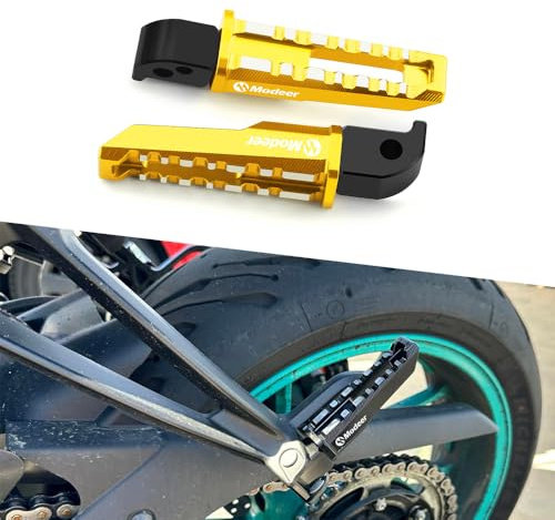 Modeer Repose-pieds arrière de moto - Pédale d'appui social pour Xmax 125 2010-2021 | Xmax 250 2010-2016 | Xmax 300 2017-2021 | Xmax 400 2013-2021 x max 125/250/300/400 accessoires (doré)