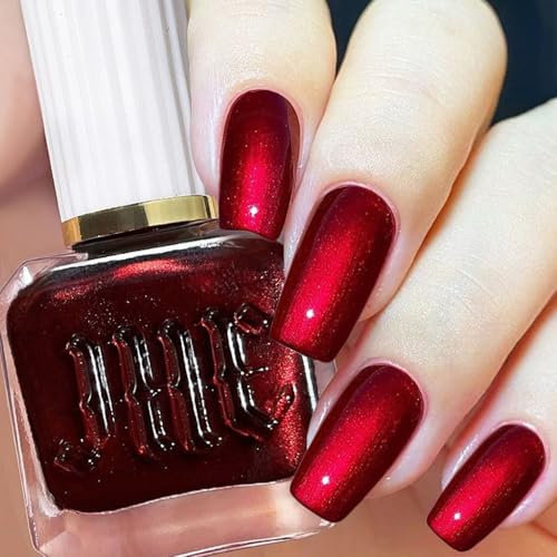 Jelly Nail Polish, Red Nail Varnish, Translucent Nude Quick Dry Nail Polish, No Need Nail Lamp Chip Resistant, Non-Toxic, Long-Lasting nail polish for Women & Girls At-Home Manicure (21#Red)