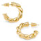 Amberta Trenige Klobige 925 Sterling Silber Twisted Creolen Für Damen | Runde Statement Bold Creolen, Elegantes Geschenk Leichtgewichtig: 14k Vergoldete Twisted Rope 25 Mm Hypoallergen