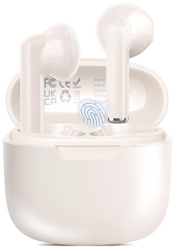 Radiolux Auriculares Inalámbricos Bluetooth, Auriculares Bluetooth 5.3 con 4 ENC Microfono, 46H de Reproducción, IP7 Impermeable, Control Táctil