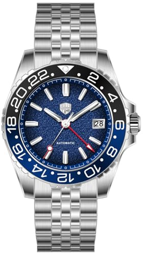 TAYSHILEY Herren-Armbanduhr, automatisch, Edelstahl, Saphirglas, Spiegel, 41 mm Gehäuse, TMI NH34 Uhrwerk, 100 m wasserdicht, Faltschließe, Herren-Sportuhr für Herren