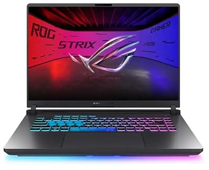 ASUS 2025 ROG Strix G16 16” WUXGA 165Hz IPS Laptop 16-Core Intel Core i7-14650HX NVIDIA GeForce RTX 5060 64GB DDR5 8TB SSD USB-C WiFi BE RJ-45 BT Webcam HDMI2.1 RGB Backlit KB Windows 11 Home