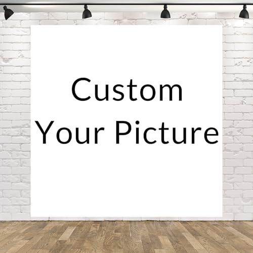 CORFOTO 6x6ft Personalized Background Custom Image Text Backdrops Customized Photo Backdrops Custom-made Photography Background for Birthday Wedding Baby Shower Design by You Tailored Your Picture