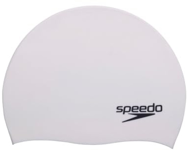 Speedo Biofuse Badekappe für Unisex Erwachsene, Weiß, One Size
