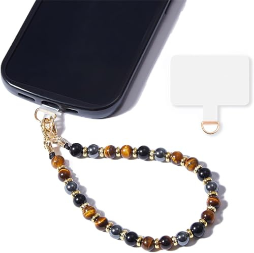 Cordino per Telefono da Polso,Laccio per Cellulare Universale,Catena Telefono,Accessori del Telefono Universale Cordino Bracciale,Cinturino da Polso,per Portafogli,Portachiavi,Smartphone (Nero)