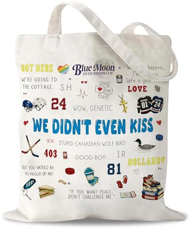 Yoljun Bunte BL-Serie Merch Canvas Tasche, Doppelseitig Bedruckte Einkaufstasche, Praktische Tote Bag, Stylische Stofft tasche, Alltagsbegleiter für Fans, 40×38 cm