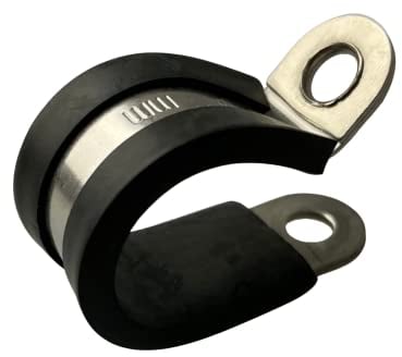T&R 5x22mm Gummi-Liniert P-Klammern Schlauchleitungsklemme Edelstahl - Silber