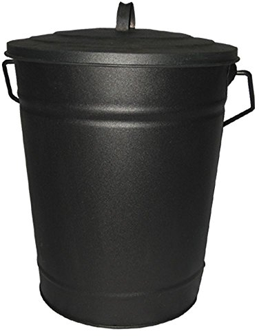 Fire Vida Ash Bucket - Soporte de Madera de carbón con Tapa, Color Negro