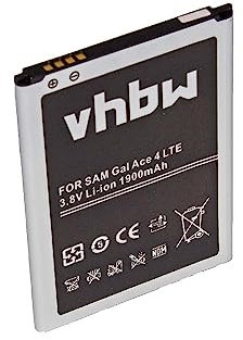 vhbw batteria compatibile con Samsung Galaxy Ace 4 LTE, Ace Style LTE, SM-G357, SM-G357FZ smartphone cellulare (1900mAh, 3,8V, Li-Ion)