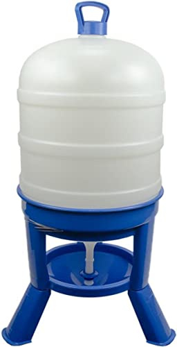 Gaun Suministros Para Jaulas Bebedor De Aves De Corral Con Piernas 40 L Azul Con Sifón