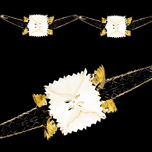 Christmas Foil Ceiling Decoration 20cm 4 Section Full Garland - Gold ivory Ceiling Decorations Christmas Premier by Premier