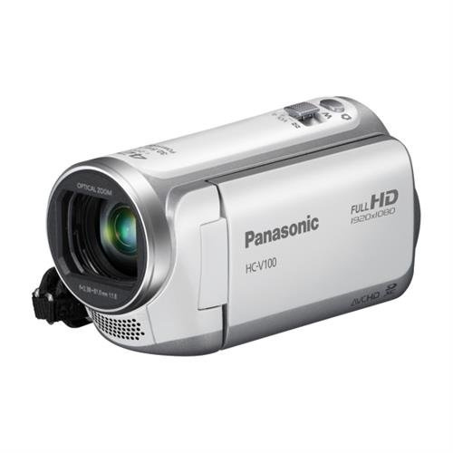 Panasonic HC-V100EG-W Full-HD-Camcorder (6,7cm (2,6 Zoll) LCD-Display, 34-fach opt. Zoom, 32mm Weitwinkel) weiß