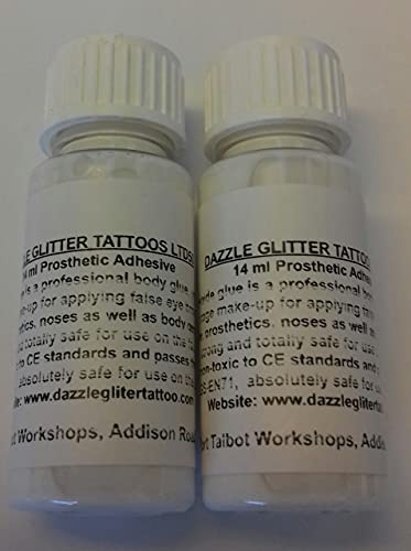 2 x Body art Prosaide glue adhesive for Halloween / glitter tattoos / prosthetics / cosmetics / FX PAX / many other uses 14 ml each