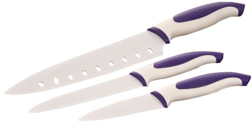 Genius 21105 Keramik Beschichtete Edelstahl Messer Set 3 teilig