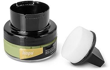Kaps Crema per la Cura delle Scarpe con Spugna Applicatore, Cura Intensiva e Nutrimento per Pelle, Delicate, 70 Colori (148 - Mela Verde)