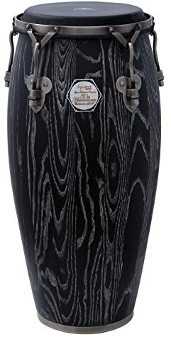 Tycoon Percussion 10 Requinto, 30 Tall American Ash Wood Shell, Black Calfskin Head, Dark Matte Finish, Brushed Chrome Hoops, Includes Stand & Accessories, 30th Anniversary Celebration Series