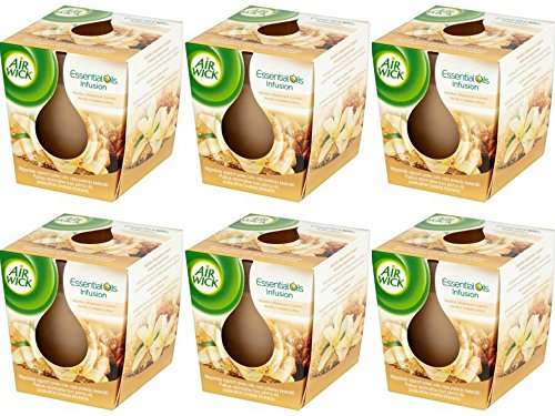 Airwick Air Wick Duftkerze Essential Oil Vanille&brauner Zucker, 6er Pack (6 X 105 g.)