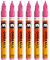 Molotow One4All 127HS Acryl Marker (2,0 mm Strichstärke, hochdeckend und permanent, UV-beständig, für fast alle Untergründe) 6 Stück Farbe 200 neonpink