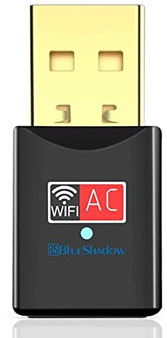 Blueshadow USB Wifi Adapter 600Mbps Dual Band 2.4G/5G Mini Wi-fi Wireless Network Dongle Adapter with High Gain Antenna For Desktop Laptop PC Support Windows XP Vista/7/8/8.1/10 Mac OS X 10.4-10.12