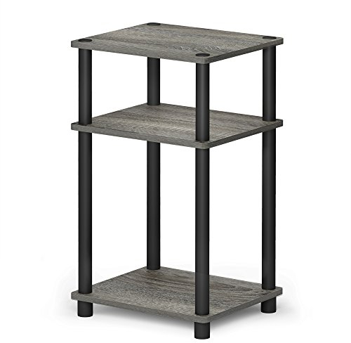 Furinno Tavolino da Salotto a 3 ripiani, French Oak Grey/Black