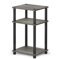 Furinno Just 3-Tier Turn-N-Tube End Table, Side Table, Nightstand, French Oak/Black