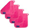 LaBeauté Serviettes microfibres démaquillantes visage (4 pièces) – Nettoyantes et démaquillantes – Lingettes démaquillantes lavables et réutilisables (21 x 21 cm, rose)