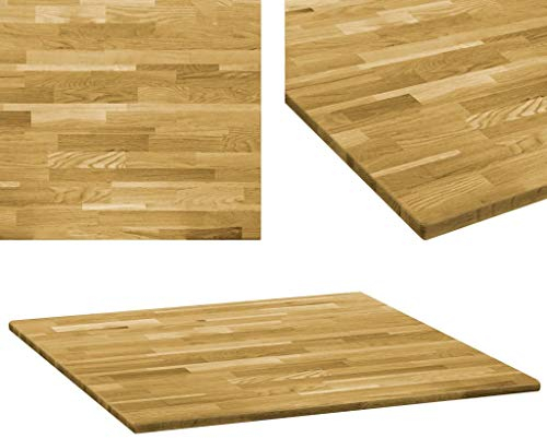 vidaXL Eichenholz Tischplatte 23mm 80x80cm Holz Platte für Couchtisch Esstisch