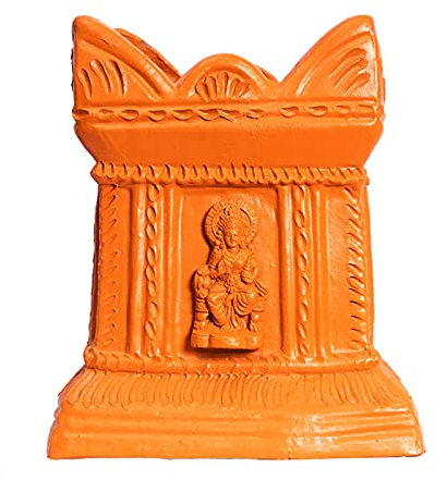 Village Decor Pot de fleurs en terre cuite fait à la main pour le jardinage/Brindavan Tulasi/Tulsi/Ocimum tenuiflorum/Ocimum Sanctum/basilic sacré (B*H – 17,8 x 25,4 cm)