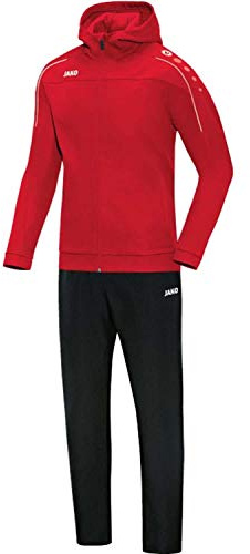 JAKO Damen Präsentationsanzug Classico mit Kapuze, Rot, 38