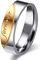 Uloveido 6mm Herren Titan Edelstahl Gold Love Forever Ring Zweifarbige Eheringringe für Ihn CR058 (Herren, Größe 57)