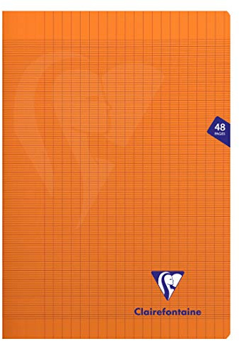 Clairefontaine 383101C - Heft Mimesys, DIN A4, 21x29,7cm, 24 Blatt 90g, französische Lineatur Seyès, Einband aus Polypropylen, Orange, 1 Stück