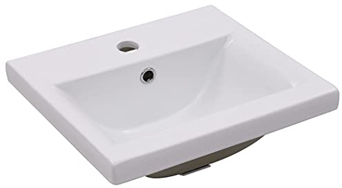 vidaXL Einbauwaschbecken Waschbecken Einbau Einsatz Waschtisch Aufsatzwaschbecken Waschplatz Handwaschbecken 42x39x18cm Keramik Weiß