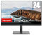 Lenovo L24e-30 23.8 Zoll FHD VA FreeSync Gaming Monitor 5 ms VGA HDMI ultradünne Kanten mit geriffeltem Sockel und Halterung für Smartphone - Tiefschwarz Nero corvino