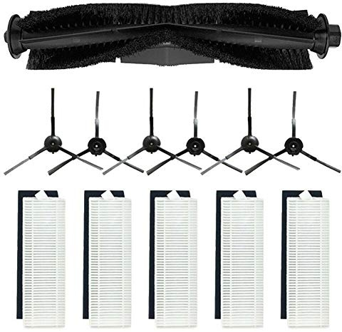 12-teiliges Filter-Ersatzzubehör-Set für Proscenic M7 Pro Staubsauger | für Uoni V980 Plus für Kyvol Cybovac S31 Roboterstaubsauger, 1 Hauptbürste, 6 Seitenbürsten, 5 HEPA-Filter