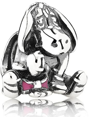ZHANGCHEN Eeyore 925er Sterling Silber Armband und Halskette Animal Shaped Charm Pink Emaille GOG für Damen