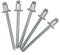 Marcopol Lot de 100 rivets aveugles 4,0 x 5 mm, tête bombée type ouverte, DIN 7337, rivets en aluminium et mandrin en acier, rivets pop (100, 4,0 x 5 mm) Argenté.