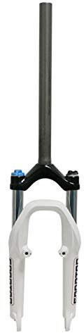 TOMYEUS 20 Pouces Pliable Fourche À Suspension VTT Hydraulique Tube Droit Disque 1-1/8 Une Descente Verrouiller Fourches de Vélo (Couleur : White)