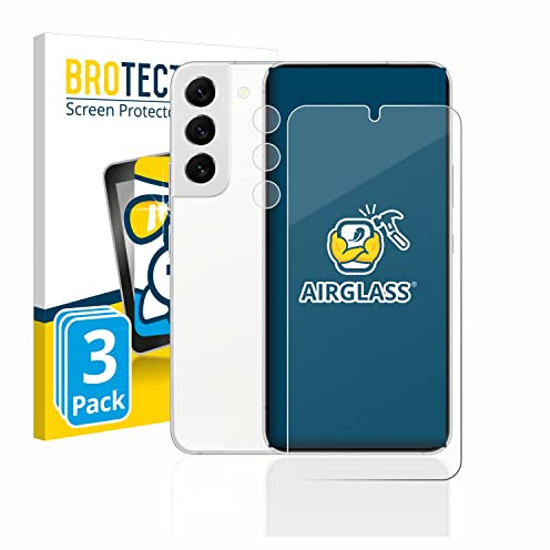 BROTECT 3 Stück Schutzglas für Samsung Galaxy S22 5G (Display+Kamera) Schutzfolie Panzer Folie Glas Displayschutz Made in Germany [ 9H, A