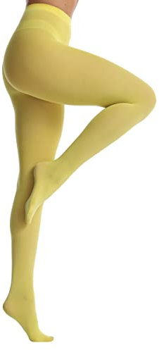 EVERSWE 80D Microfaser Damen Strumpfhose (S/M, Gelb)