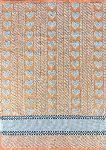 HOME ZEN HOUSEHOLD LINEN Amore Frottee-Handtuch aus ägyptischer Baumwolle, 420 g/m², ringgesponnen, für Badezimmer, Jacquard, saugfähig, 40 x 60 cm, Orange