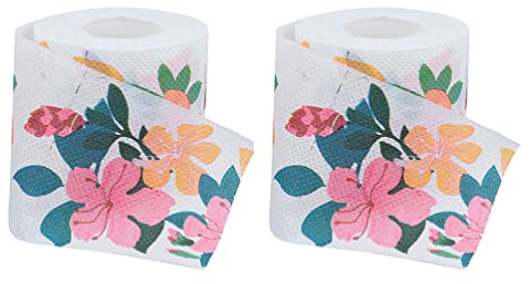 NUOBESTY Klopapier Gedrucktes Toilettenpapier Neuheit Blumentoilettenpapier Farbig Toilettengewebe für Reisebereich Camping Toilettenpapier Badezimmer Tissue Home Office Supplies 2Rolls Geburtstag