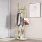 Smlttel Goldener Kleiderständer mit Regalen, goldfarbene Garderobe, freistehend mit Marmorsockel, Garderobenständer, Hutbaum-Garderobe, stehende Kleiderständer für Boutique, Schlafzimmer