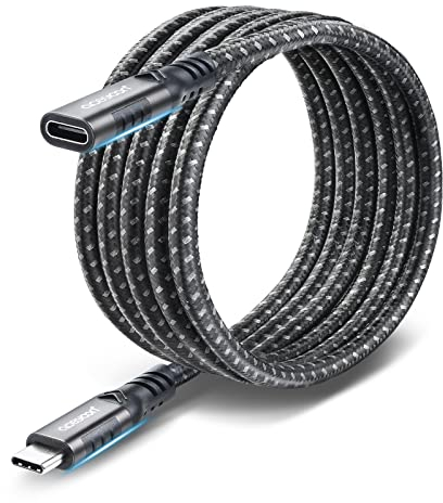 aceyoon USB C Extension Cable 2m (3.2/20Gbps) QC 3.0 Fast Charge 4K 60Hz USB C Male to Female Extension Cable Compatible with MacBook, iPad Pro, Galaxy S23/S22
