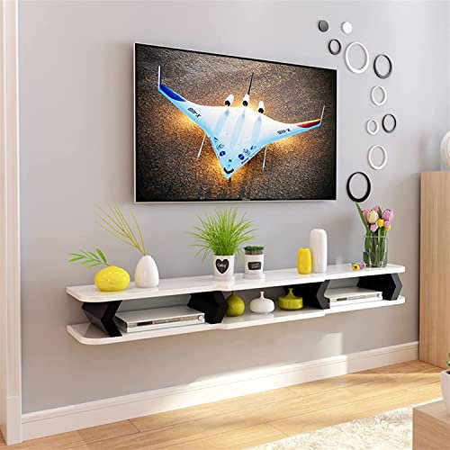 URBERY Floating Shelves Wall-Mounted TV Cabinet TV Box Set-Top Box Cable Box DVD Player Wifi Router Wall-Mounted Shelf Storage