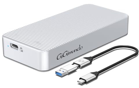 GiGimundo AJM40C M.2 NVMe Enclosure 40Gbps with UASP for Thunderbolt 3/4, CNC Aluminum SSD Caddy, Up to 8TB, 2280 NVMe M/M+B Key, Silver